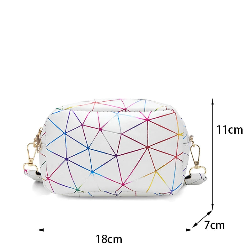 Yogodlns Fashion Laser Shoulder Messenger Bag Female Small Square Bag PU Leather Crossbody Bag Trendy New Satchel Bag Bolsa Viralgem Store