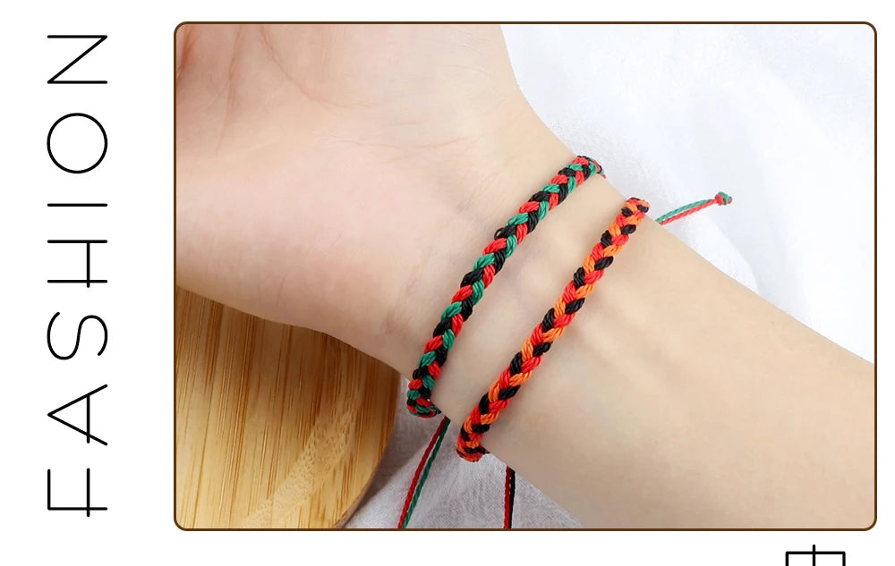 30Colors Bohemian Tibetan Bracelet & Bangle Women Men Handmade Waterproof Wax Thread Lucky Rope Christmas Jewelry Gift Bracelets
