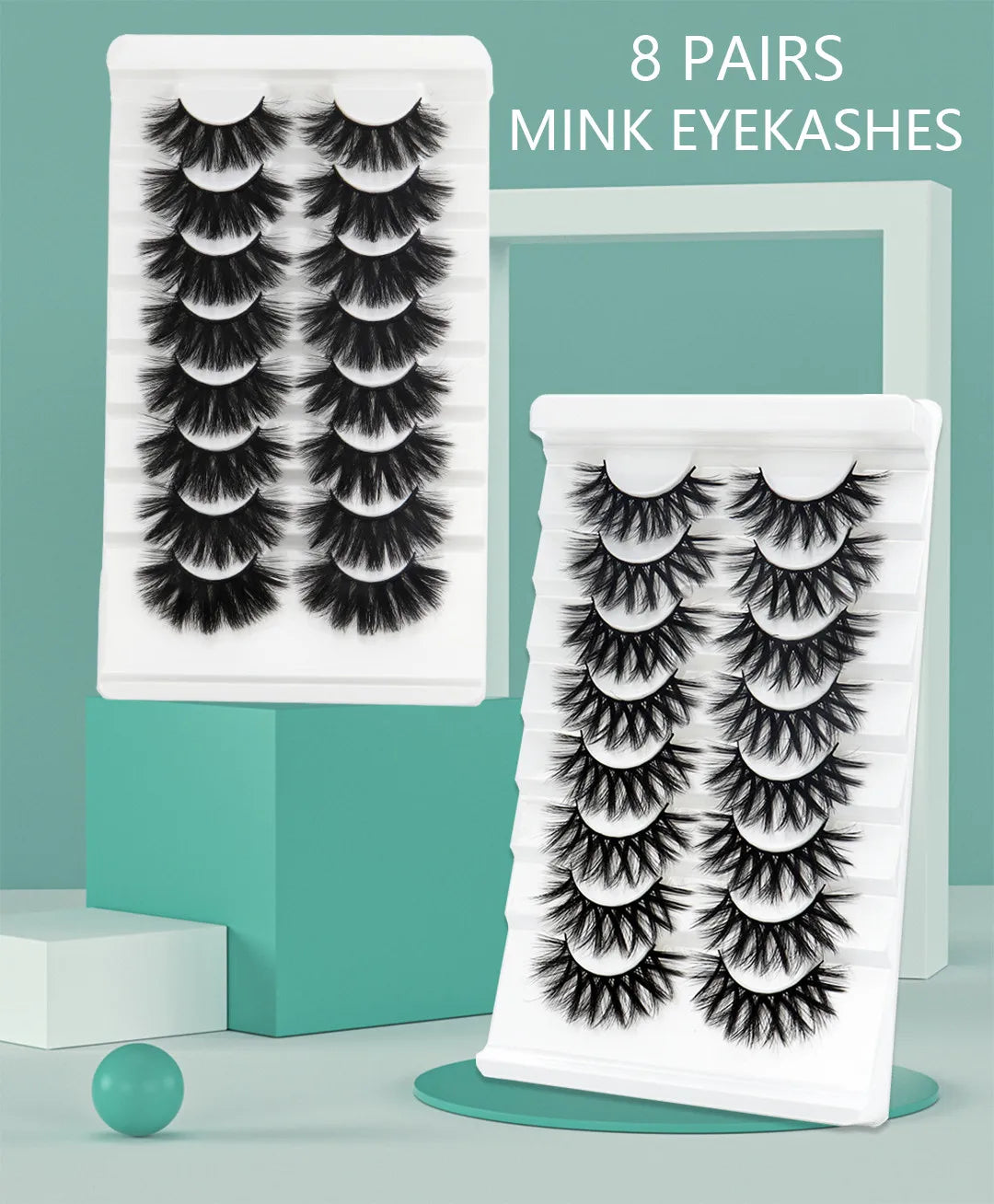 5/7/8 pairs 3D mink Lashes ,soft fluffy natural false eyelashes，individual eyelash extension, makeup tools lashes wholesale