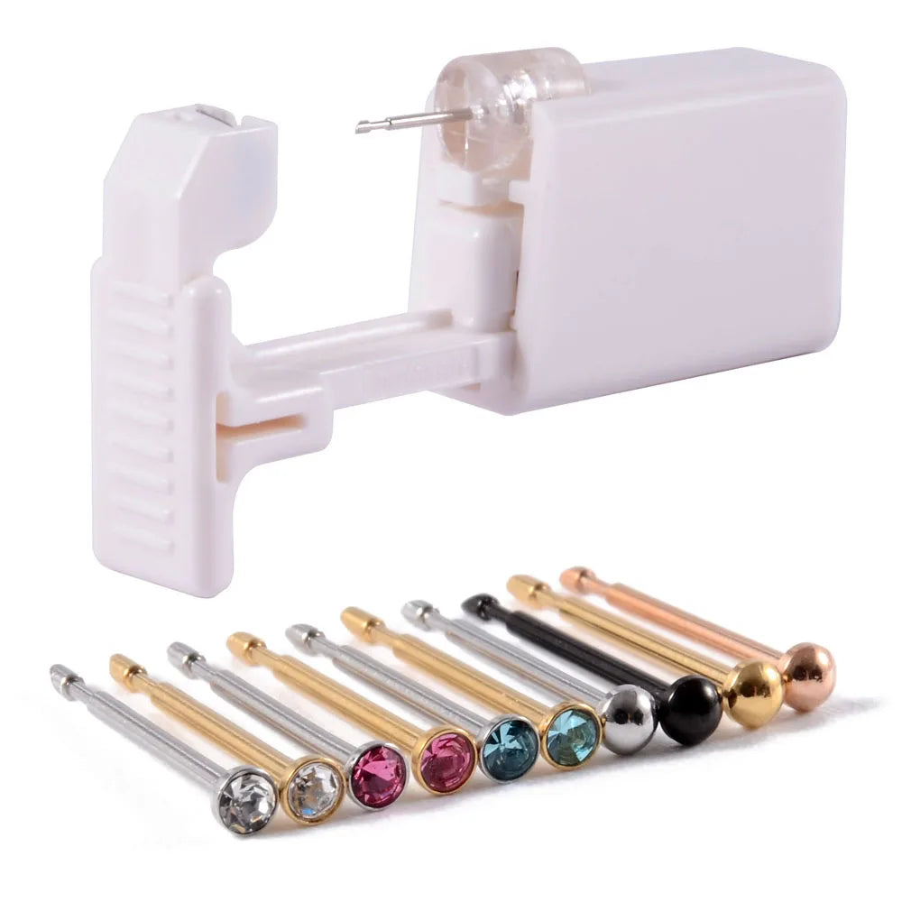 1 Unit Disposable Safe Sterile Piercing Unit For Gem Nose Studs New Generation More Safe Nose Piercing Gun Piercer Machine Kit
