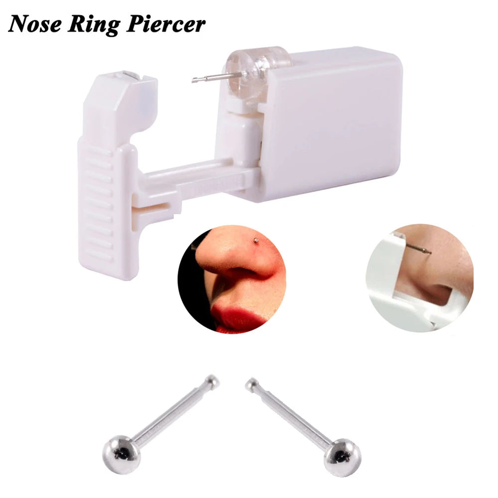 1 Unit Disposable Safe Sterile Piercing Unit For Gem Nose Studs New Generation More Safe Nose Piercing Gun Piercer Machine Kit