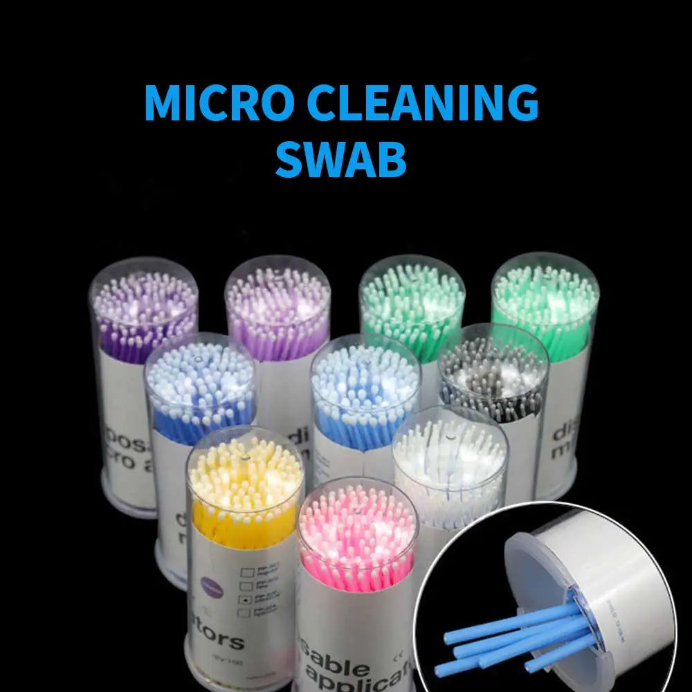 100pcs/lot Micro Brushes Make Up Eyelash Extension Disposable Eye Lash Glue Cleaning Brushes Free Applicator Sticks Makeup Tools