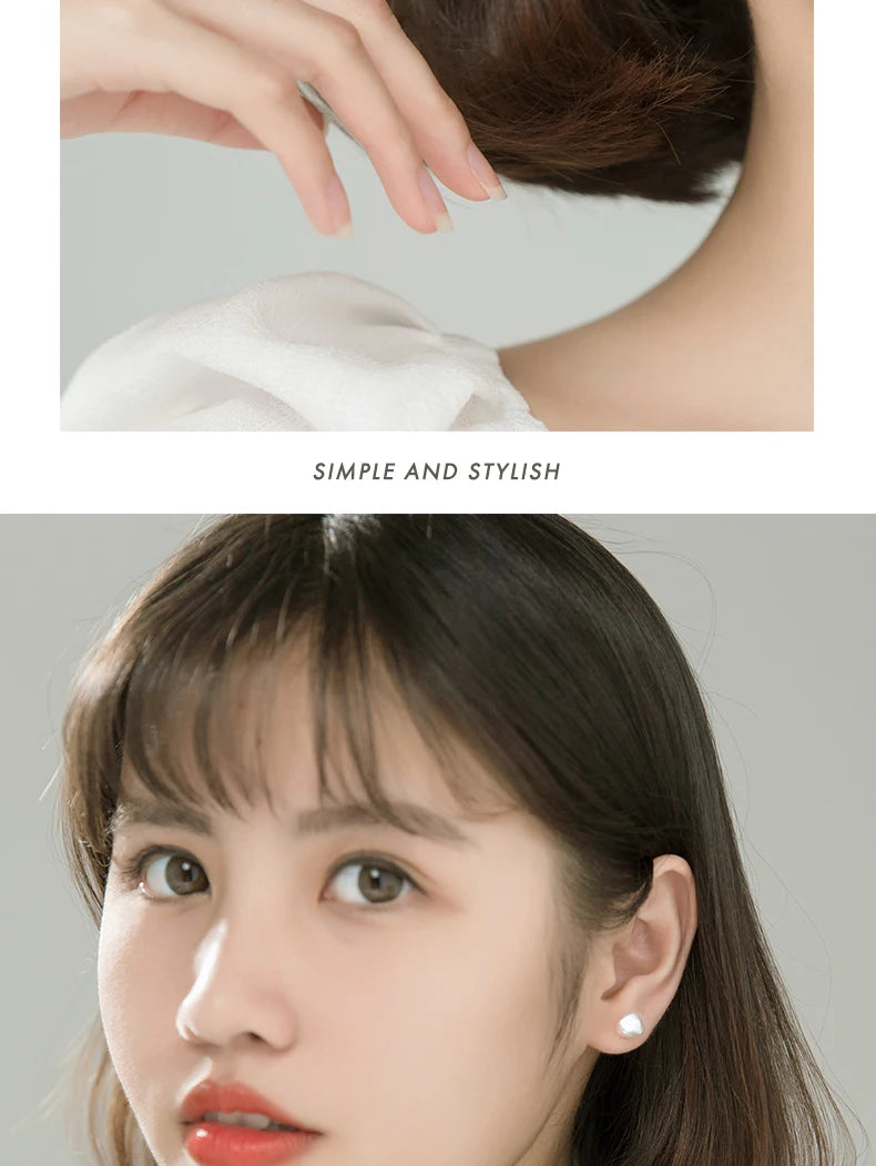 Trustdavis Authentic 925 Sterling Silver Sweet Irregular Baroque Pearl Stud Earrings For Women Wedding Party FIne Jewelry DA1224