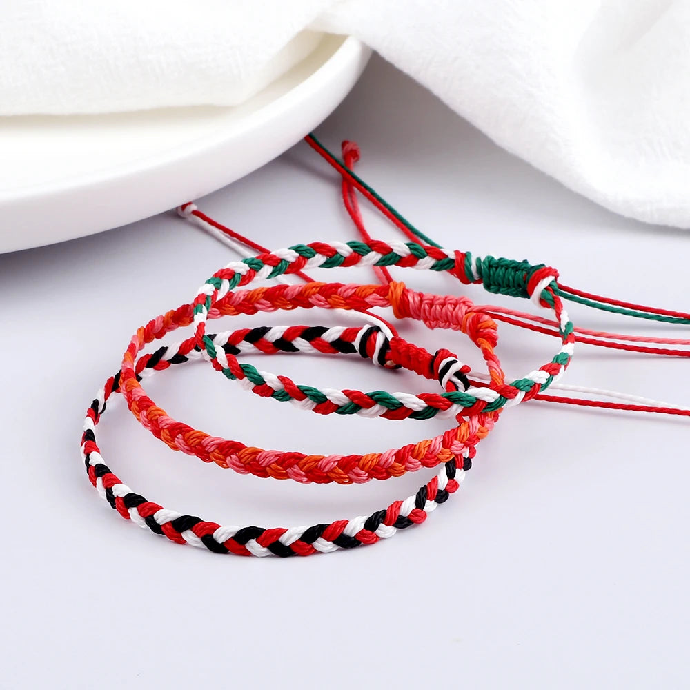 30Colors Bohemian Tibetan Bracelet & Bangle Women Men Handmade Waterproof Wax Thread Lucky Rope Christmas Jewelry Gift Bracelets