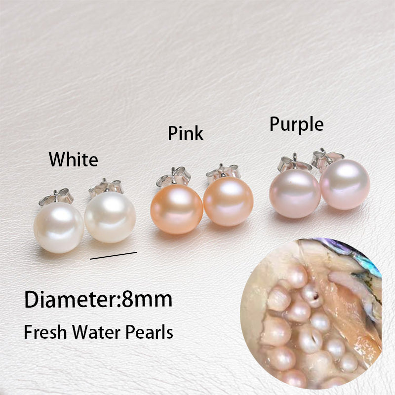 Trustdavis Authentic 925 Sterling Silver Sweet Irregular Baroque Pearl Stud Earrings For Women Wedding Party FIne Jewelry DA1224