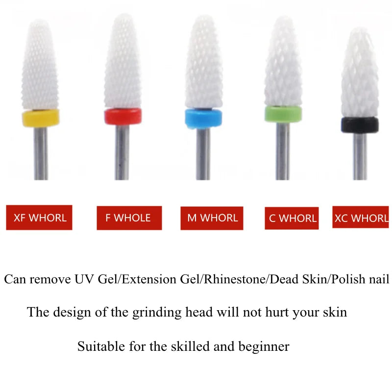 1pcs Tungsten Carbide Nail Drill Bit Electric Manicure Drill Machine Replacement Gringing Heads for Acrylic Gel Polishing Remove