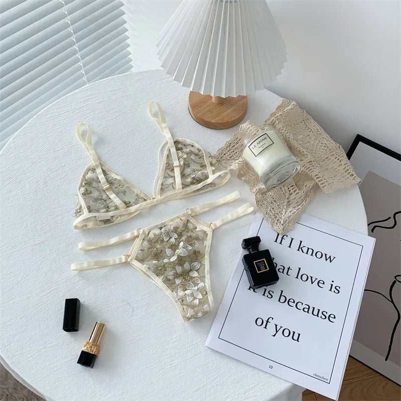 Women Lace Bra Sets Seamless Underwear Backless Vest Sexy Bralette Lingerie Ultrathin Bra & Brief Sets Female Dropshipping Viralgem Store