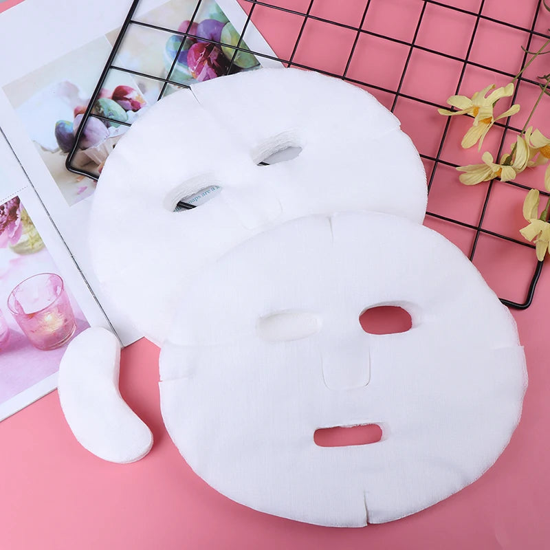 100pcs/lot Disposable Face Mask DIY Soft Non-toxic Pure Facemask Sheet Beauty Tools Breathable Cotton Face Mask Sheet Paper New