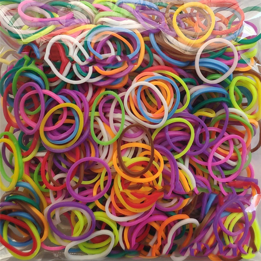 600 Rubber Loom Bands Girl Gift For Children Elastic Band For Weaving Lacing Bracelet Toy Gum Bracelets DIY Material Accessories