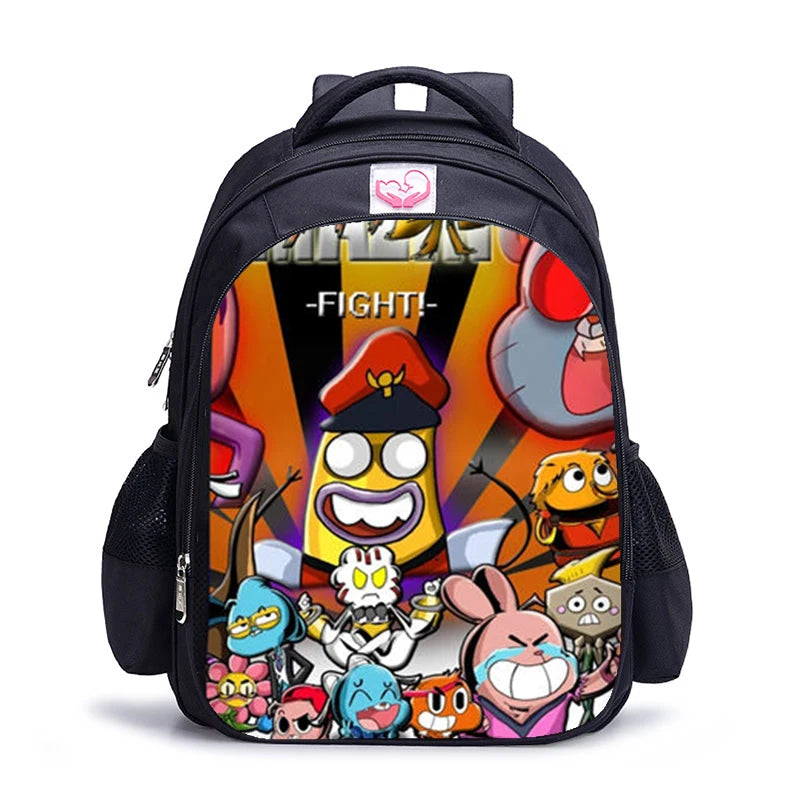 16 Inch Cuphead Game Mugman Children Backpack Lovely Schoolbag Boys and Girls Orthopedic Backpack Pencil Bag Sets