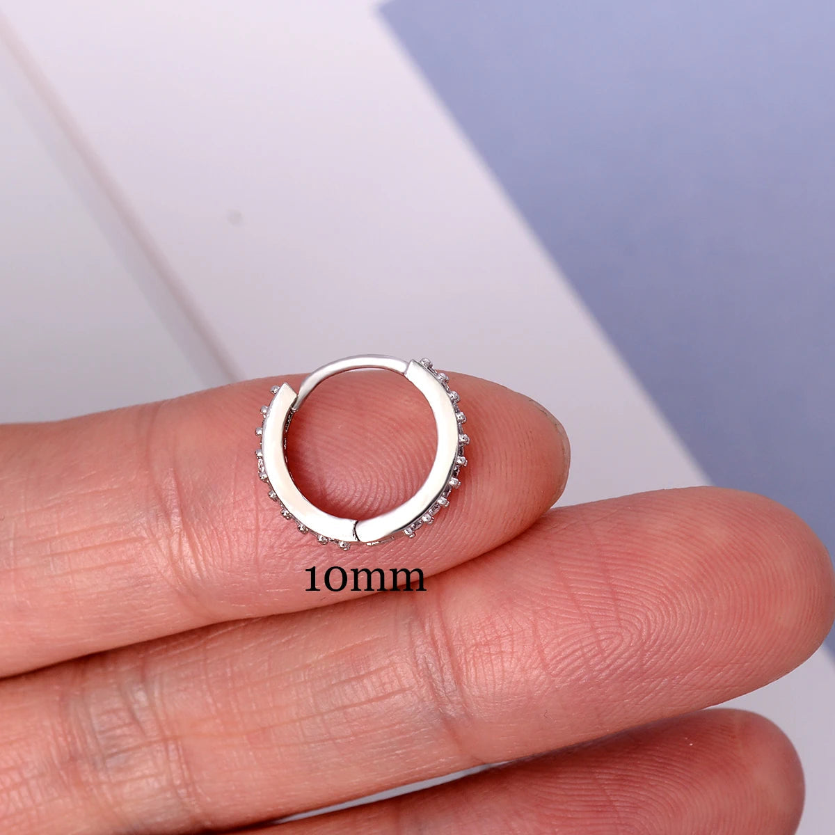 1 Pcs Fashion Exquisite Crystal Zircon Hoop Earrings for Women Rainbow Cartilage Helix Tragus Earring Stud Body Piercing Jewelry Viralgem Store