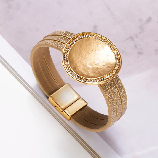 WYBU Wrap Leather Bracelets for Women Fashion Metal Leather Bracelet Charm Couple Wholesale Jewelry Dropshiping