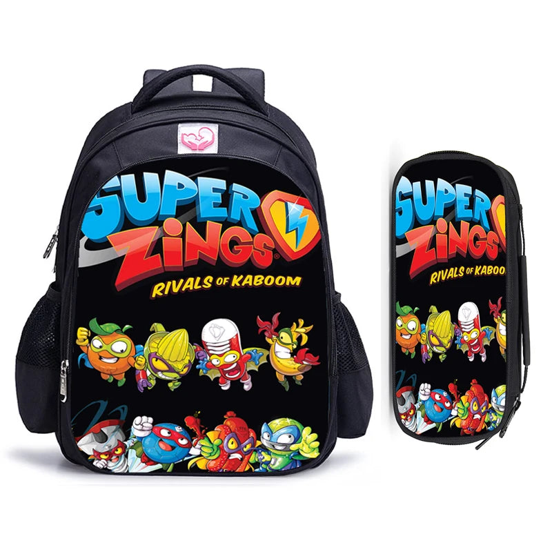 16 Inch Super Zings Children School Bags Orthopedic Backpack Kids School Boys Girls Mochila Infantil Catoon Bags Gift