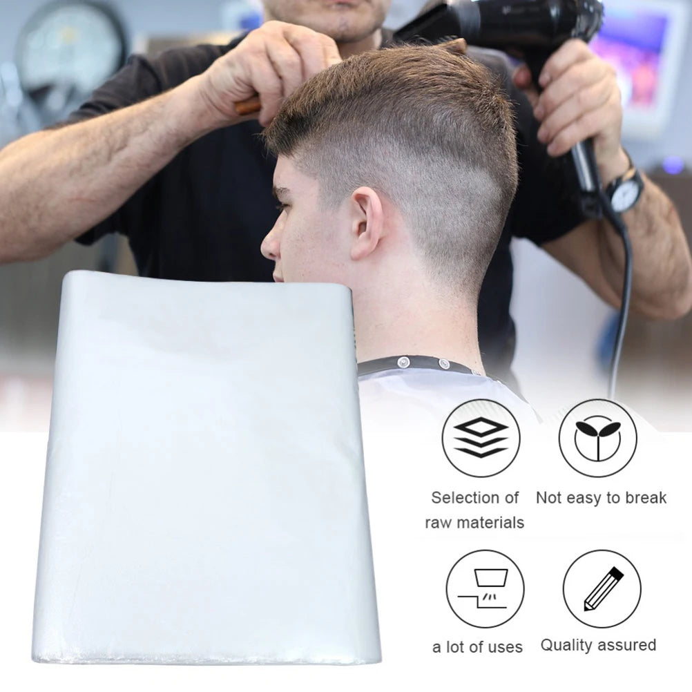 50 Pcs Salon Hair Dyeing Antifouling Shawl Disposable Plastic Barber Shawl Cape Hairdressing Supply