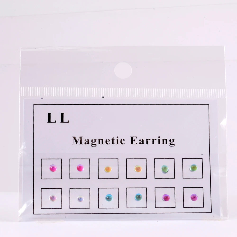 12PCS/Card Fake Cheater Non Pierced Magnet Ear Tragus Cartilage Lip Labret Stud Nose Ring  Jewelry Magnetic Earring Viralgem Store
