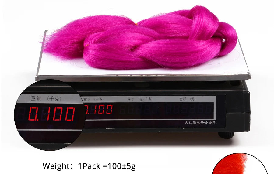 24'' 100G Synthetic Jumbo Braiding Hair Ombre Rainbow Hair Extensions Festival Jumbo Crochet Hair Weaving Box Braids Hairpieces