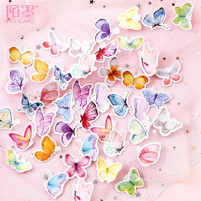 45pcs/box Lovely Butterfly Label Stickers Set Decorative Stationery Craft Stickers Scrapbooking Diy Diary Album Stick Label Viralgem Store