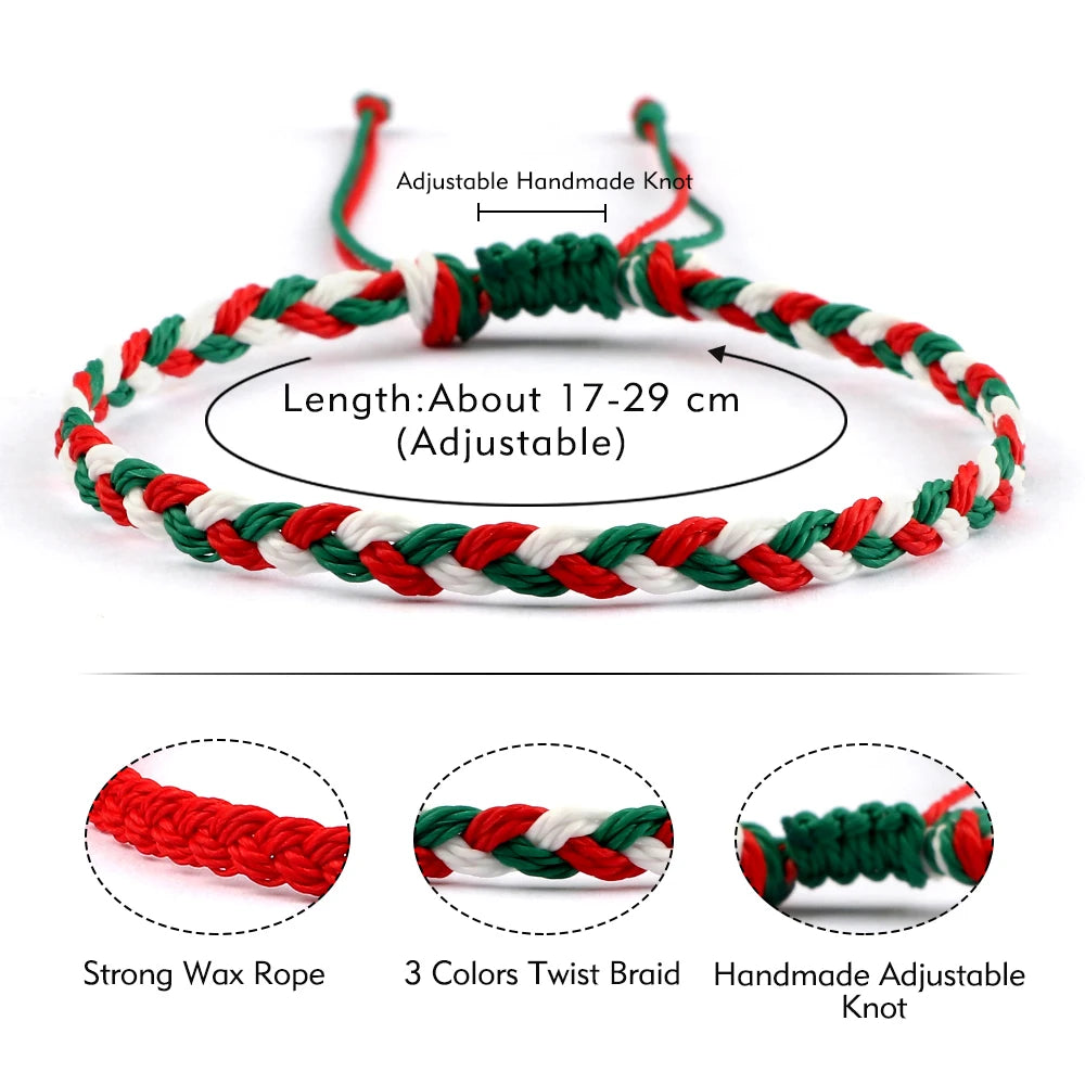 30Colors Bohemian Tibetan Bracelet & Bangle Women Men Handmade Waterproof Wax Thread Lucky Rope Christmas Jewelry Gift Bracelets