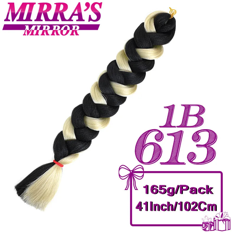82 Inch Pure Color Jumbo Braiding Hair Extensions Synthetic Braids Ombre Hair For Box Braid Support Wholesale Mirra’s Mirror