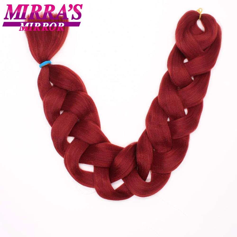 82 Inch Pure Color Jumbo Braiding Hair Extensions Synthetic Braids Ombre Hair For Box Braid Support Wholesale Mirra’s Mirror