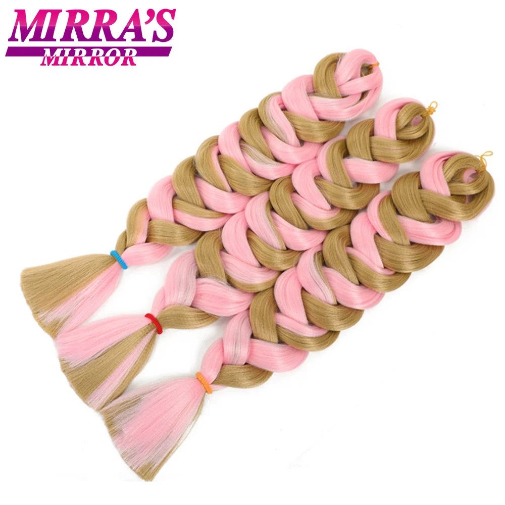 82 Inch Pure Color Jumbo Braiding Hair Extensions Synthetic Braids Ombre Hair For Box Braid Support Wholesale Mirra’s Mirror