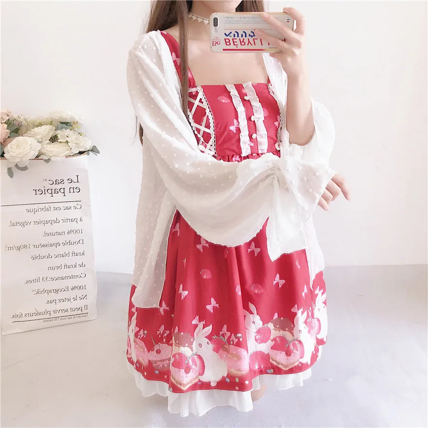 Sun-protective clothing sweet lolita coat lantern sleeve kawaii girl white victorian clothes tea party gothic lolita coat loli