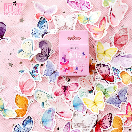 45pcs/box Lovely Butterfly Label Stickers Set Decorative Stationery Craft Stickers Scrapbooking Diy Diary Album Stick Label Viralgem Store