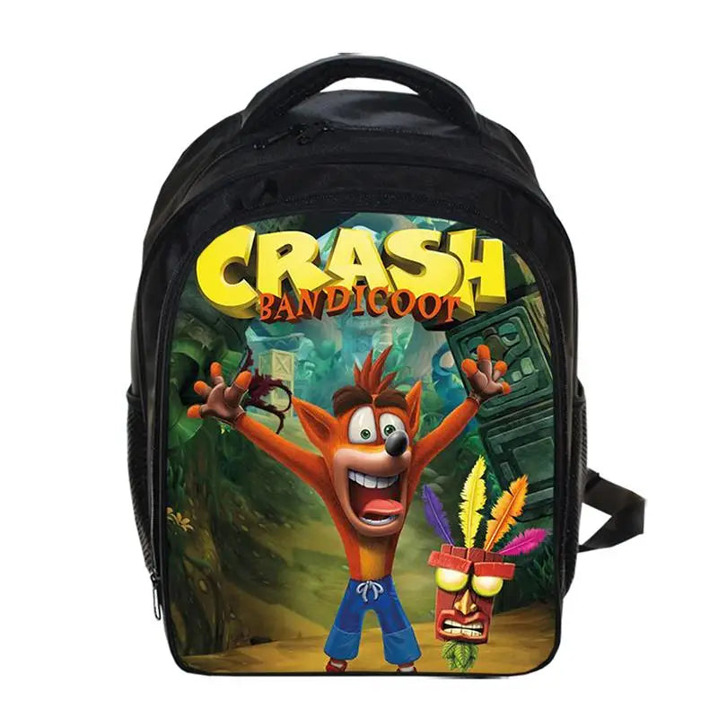 13 Inch Game Crash Bandicoot Backpack Cartoon Kindergarten Backpacks Boys Girls Children School Bags Kids Book Bag Gift