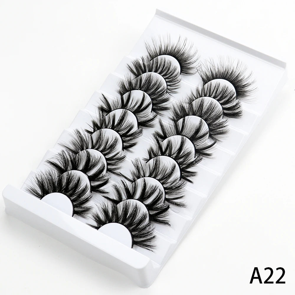 5/7/8 pairs 3D mink Lashes ,soft fluffy natural false eyelashes，individual eyelash extension, makeup tools lashes wholesale