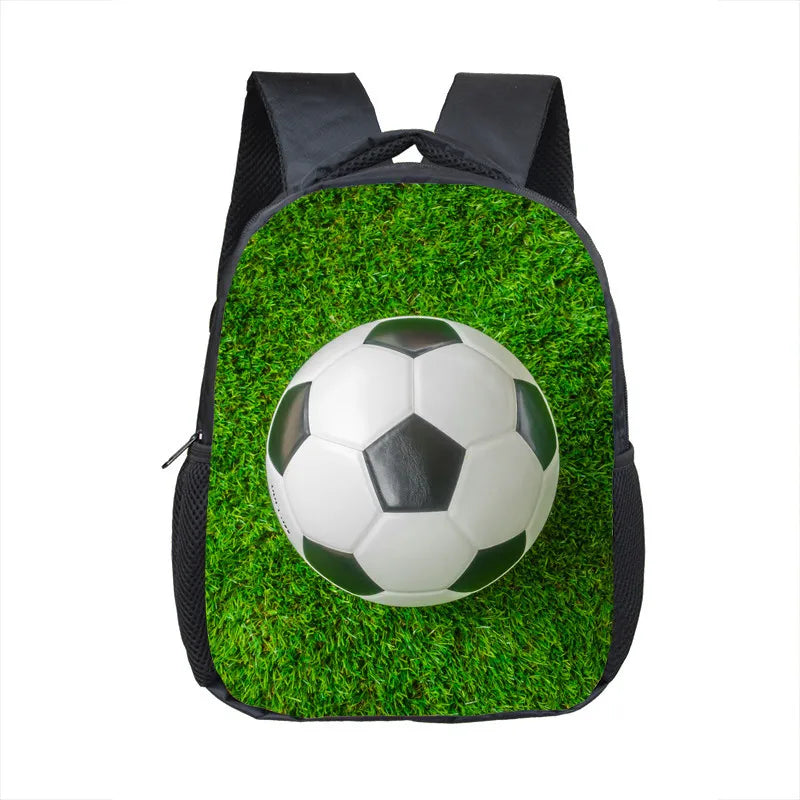 12 Inch Cool Soccerly / Footbally Print Backpack for 2-4 Years Old Kids Children School Bags Small Toddler Bag Kindergarten Bags