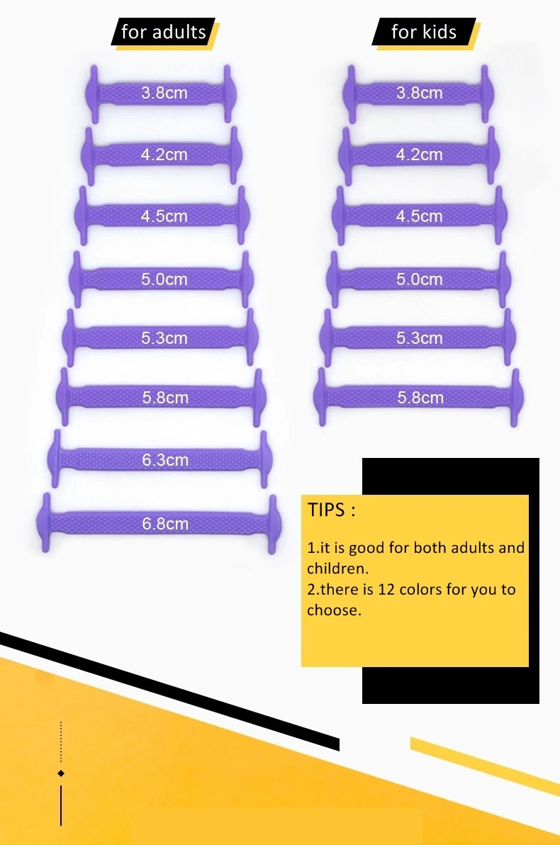 2024 New Silicone Elastic Shoelaces Fashion Unisex Athletic No Tie Shoe Lace All Sneakers Color Shoelaces for Kids and Adults