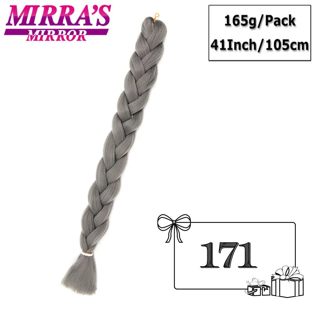 82 Inch Pure Color Jumbo Braiding Hair Extensions Synthetic Braids Ombre Hair For Box Braid Support Wholesale Mirra’s Mirror