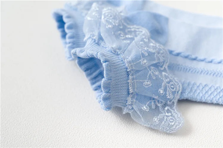 10 Pairs/lot Baby Girls Kids Socks Lace Ruffle Princess Mesh Children Ankle Short Breathable Cotton White Pink Blue Toddler Sock