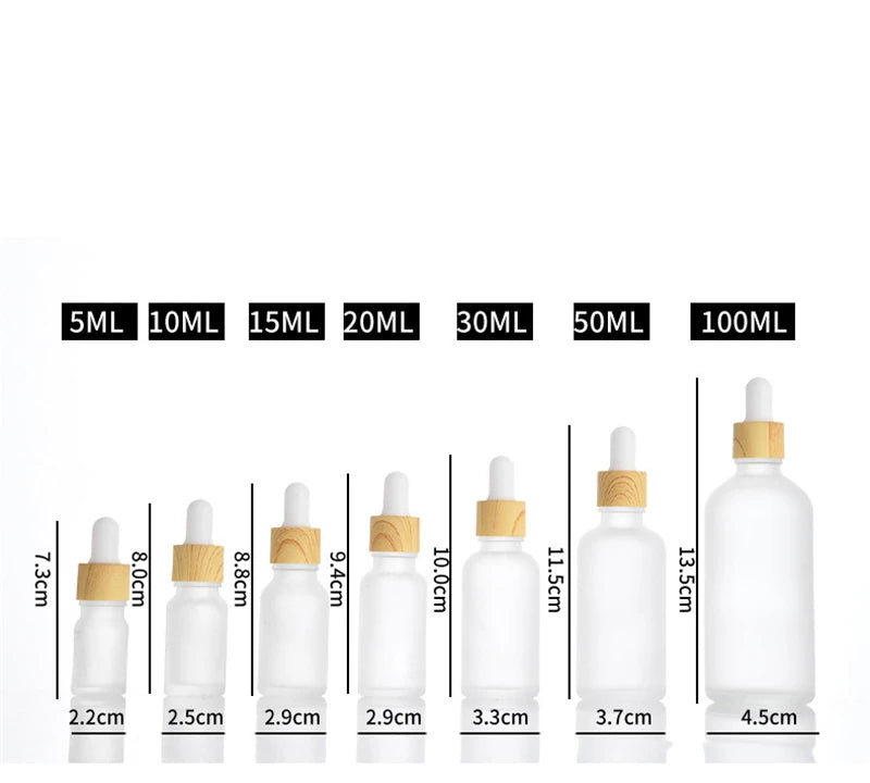 12pcs frost glass essential oil dropper bottle wtih piepette drop vials Containers 5ml 10ml 15ml 20ml 30ml 50ml 100ml