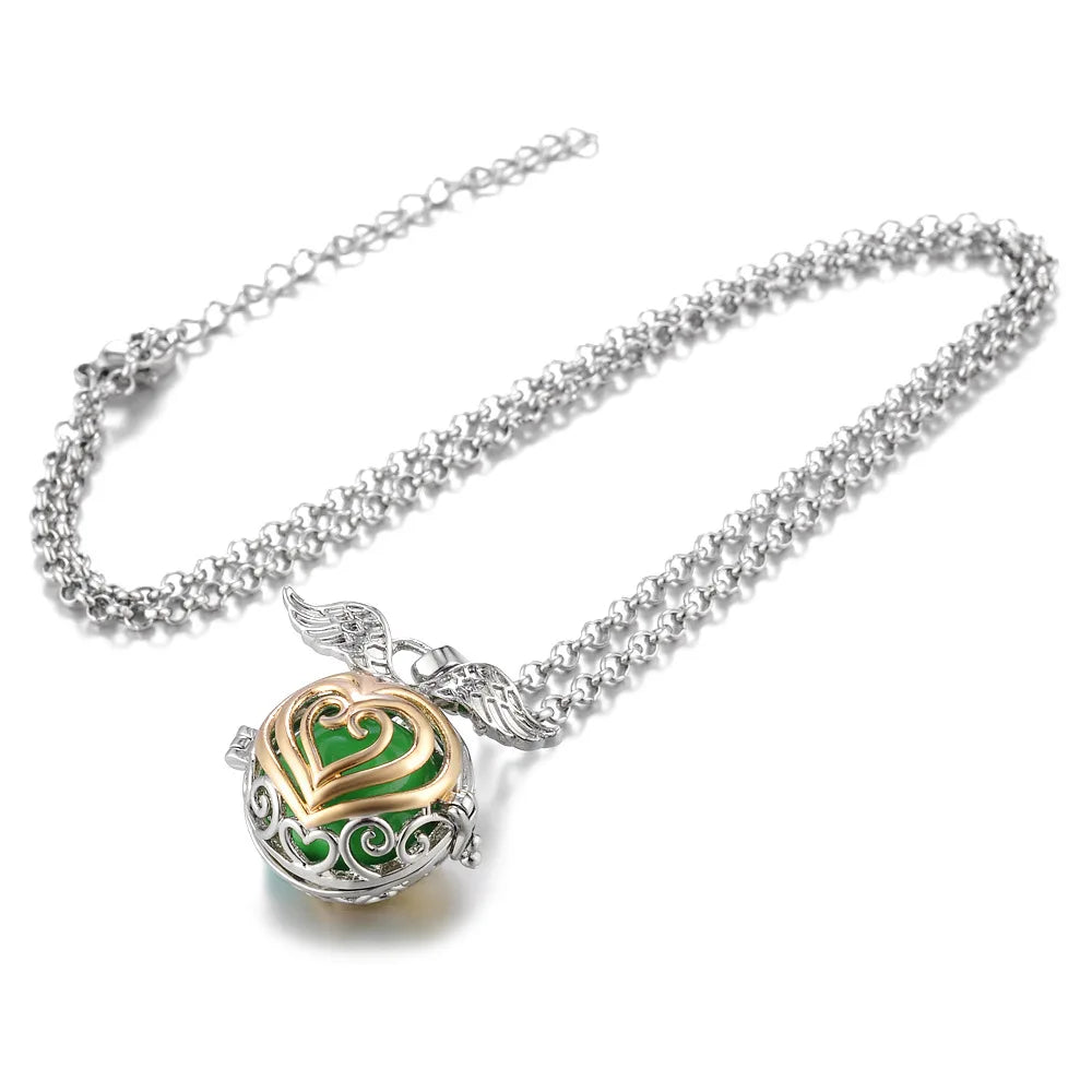 United States Chime Music Ball Woman Caller Essential Oil Necklace Perfume Diffuser Color Footprint Pendant Aromatherapy Jewelry