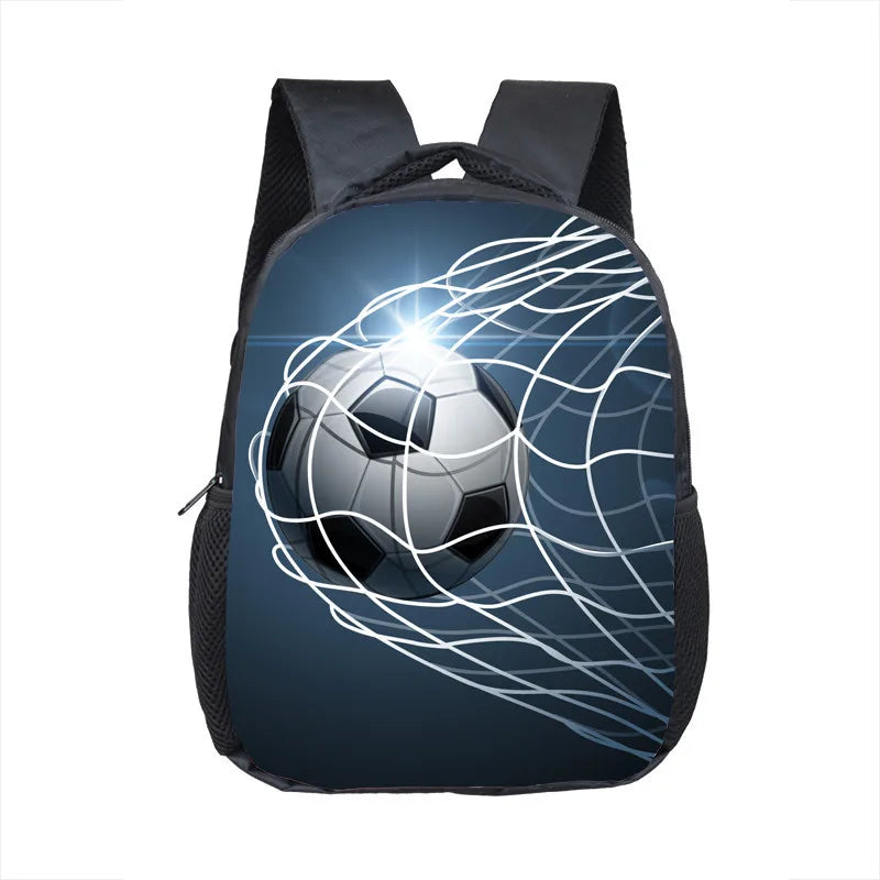 12 Inch Cool Soccerly / Footbally Print Backpack for 2-4 Years Old Kids Children School Bags Small Toddler Bag Kindergarten Bags