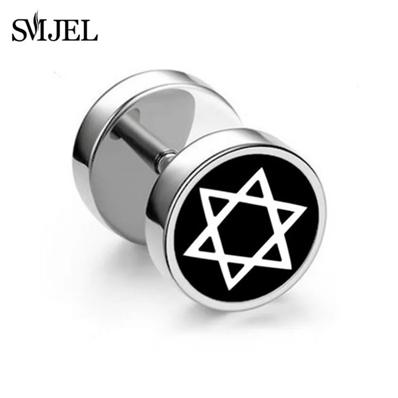1Pc Punk Black Multiple Styles Stainless Steel Stud Earrings For Men Women Gothic Hip Hop Ear Jewelry Skull Star Studs 2024 Viralgem Store