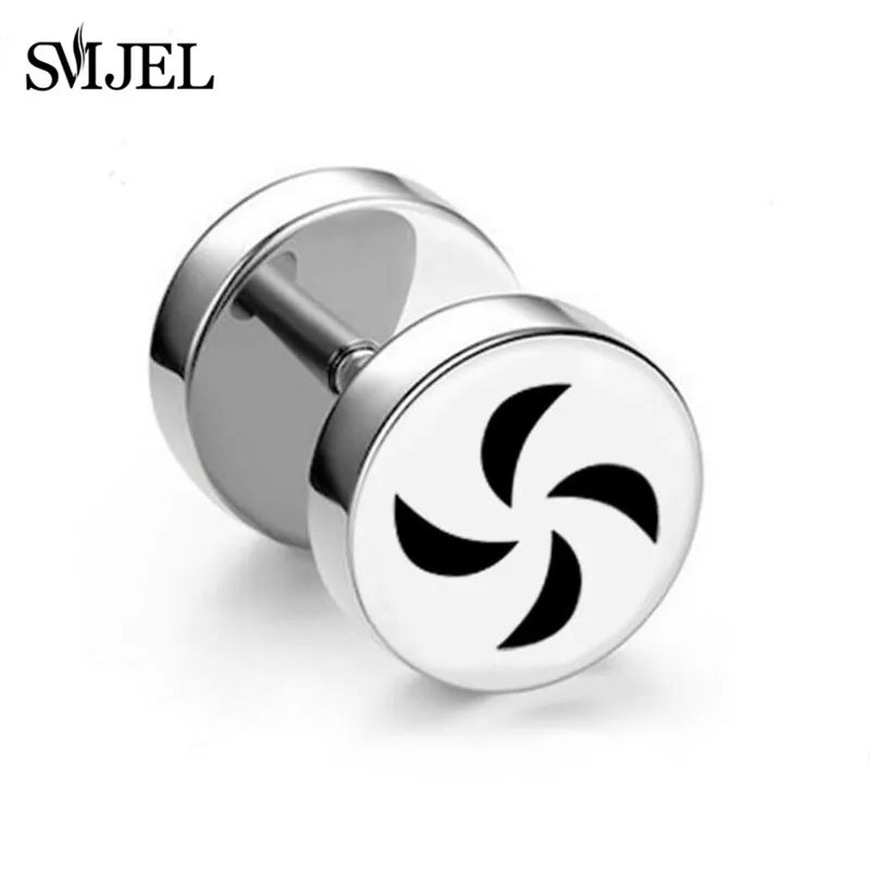 1Pc Punk Black Multiple Styles Stainless Steel Stud Earrings For Men Women Gothic Hip Hop Ear Jewelry Skull Star Studs 2024 Viralgem Store