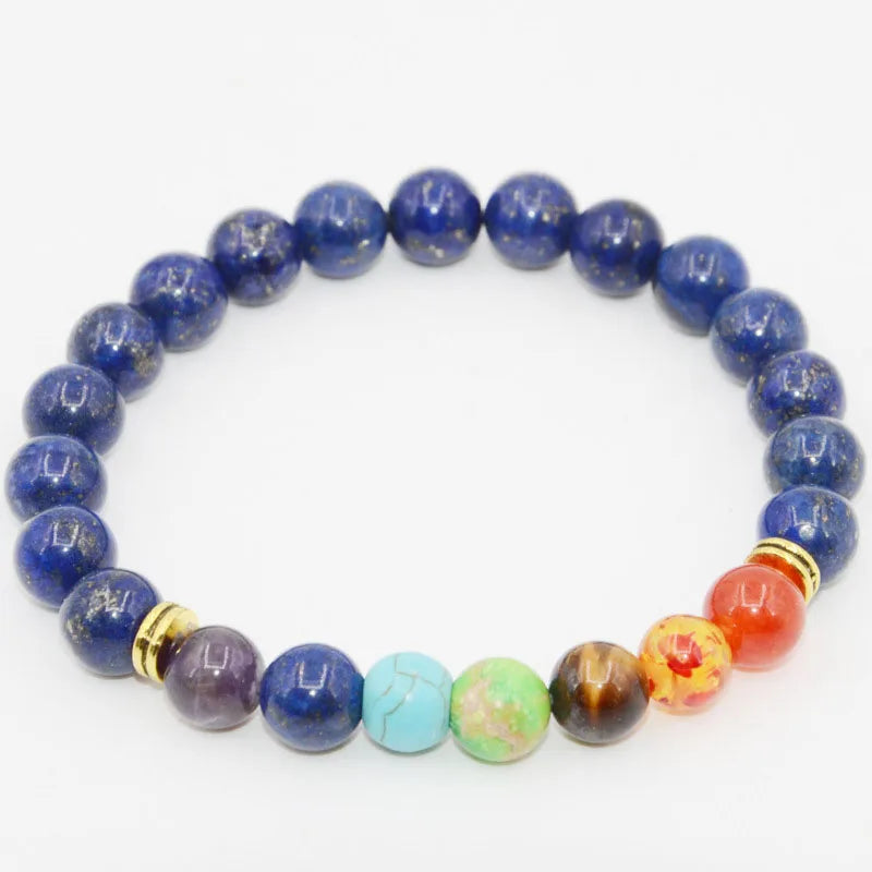 7 Chakra Bracelets Bangles for Women Men Vintage Indian Yoga Chakra Pray Lava Stone Beads Bracelet Healing Jewelry Dropshipping