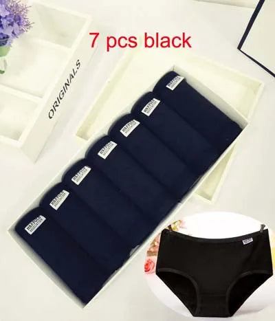 7Pcs/Lot Plus Size Underwear Women's Panties Cotton Girl Brief Sexy Lingeries Shorts Underpant Solid Panty Female Intimate M-4XL Viralgem Store