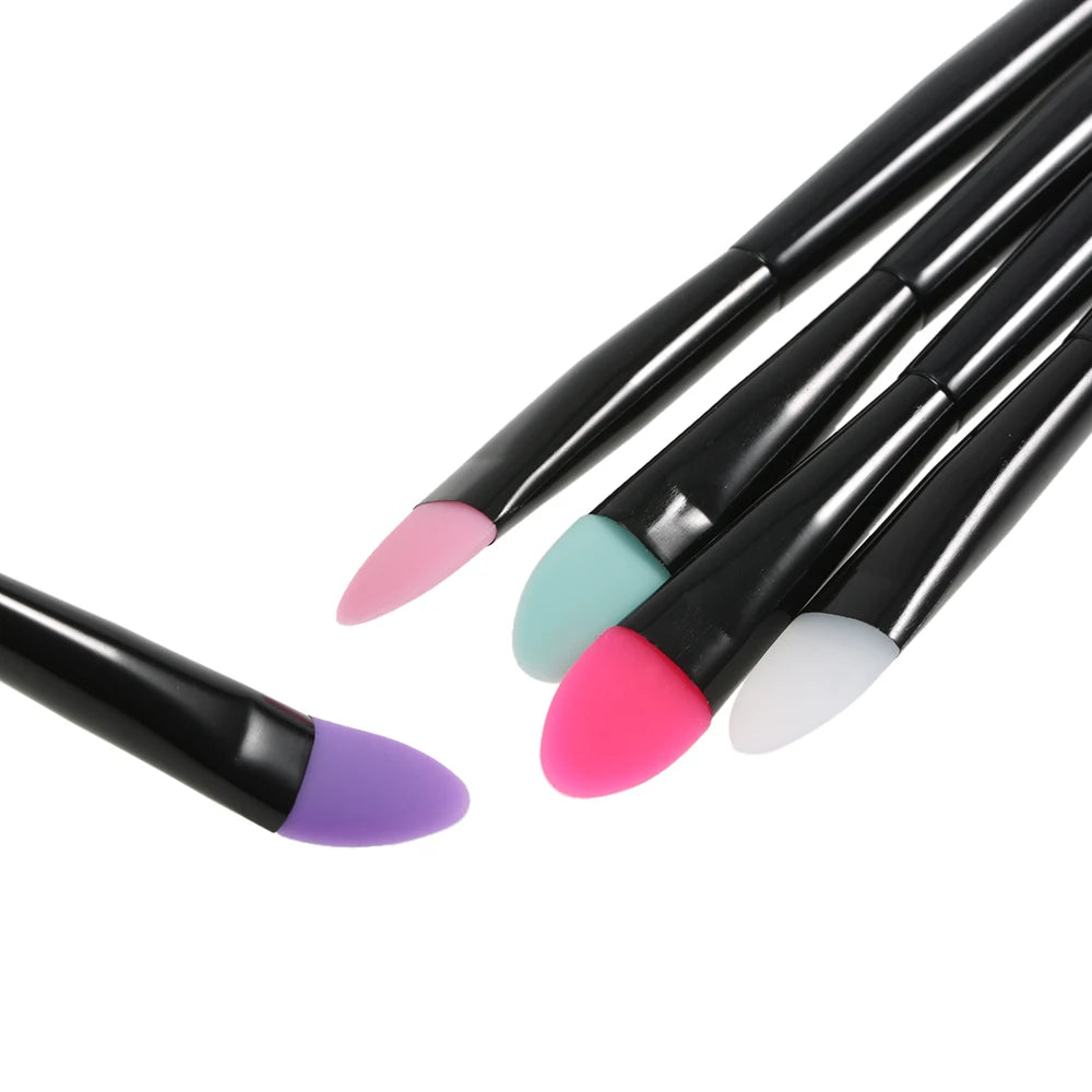 5Pcs Soft Silicone Head Eyeshadow Brush Silicone Head Eyeshadow Set Makeup Brush Pro Eye Shadow Make Up Cosmetic Brush Tools Viralgem Store