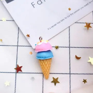 10pcs/set Polymer clay Ice cream Flat back resin food necklace charms very cute keychain pendant necklace for DIY decoration