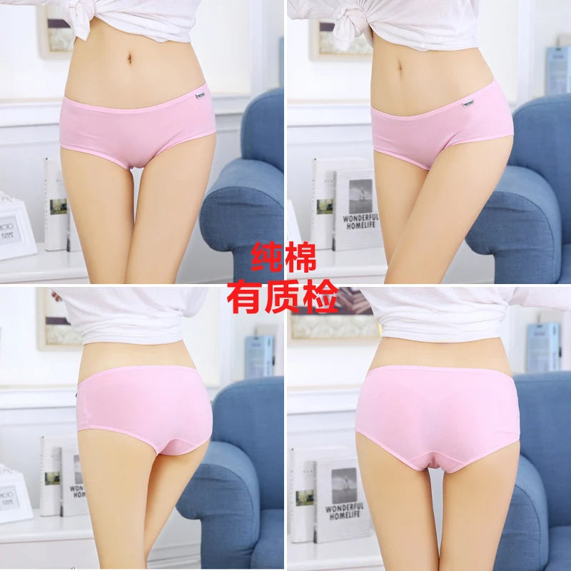 7Pcs/Lot Plus Size Underwear Women's Panties Cotton Girl Brief Sexy Lingeries Shorts Underpant Solid Panty Female Intimate M-4XL Viralgem Store