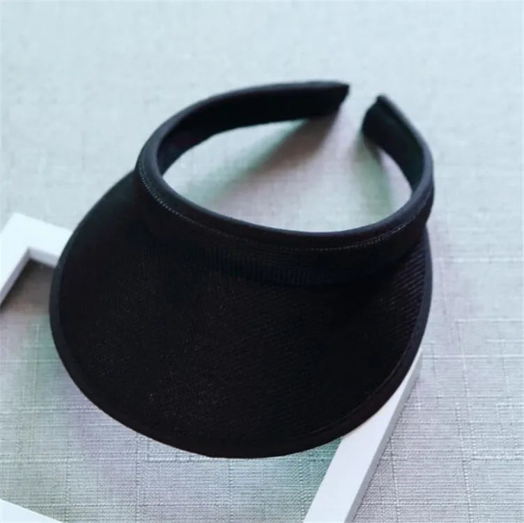 Summer Breathable Straw Sun Hats Topless Empty Sun Visor Cap hat Ladies Adjustable Nature Straw Topless Beach Trip Cap