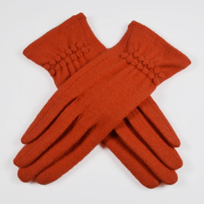 [BYSIFA] Winter Women Wool Gloves New Thick Warm Touch Screen Ladies Gloves Spring Autumn Soft  Elegant Hot Pink Mittens Gloves