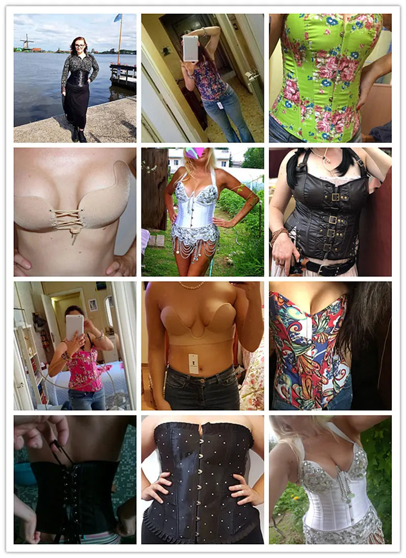 Women Steampunk Corset Bustier Overbust Lingerie Sexy Corselet Lace Up Plus Size Brocade Crop Tops Vest Female Gothic Costume Viralgem Store