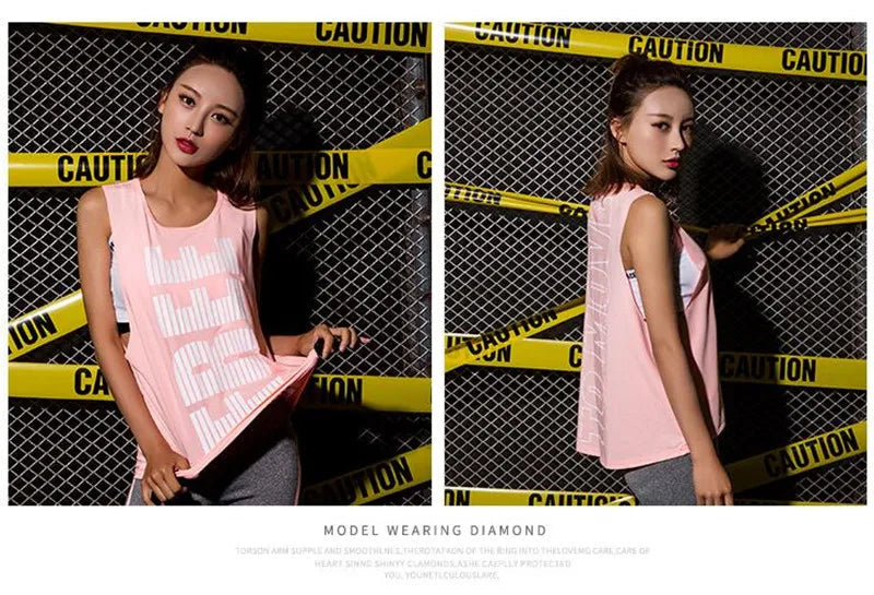 Women&Girl Pro Sport Loose GYM Fitness Running Vest Quick-drying Wicking Breathable Mesh High Elastic Print Camo YOGA Tank Tops Viralgem Store