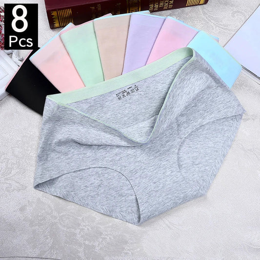 8Pcs Briefs for Women fashion sexy woman panties Solid seamless underpants  cpanties for women cotton underwear girl knickers Viralgem Store