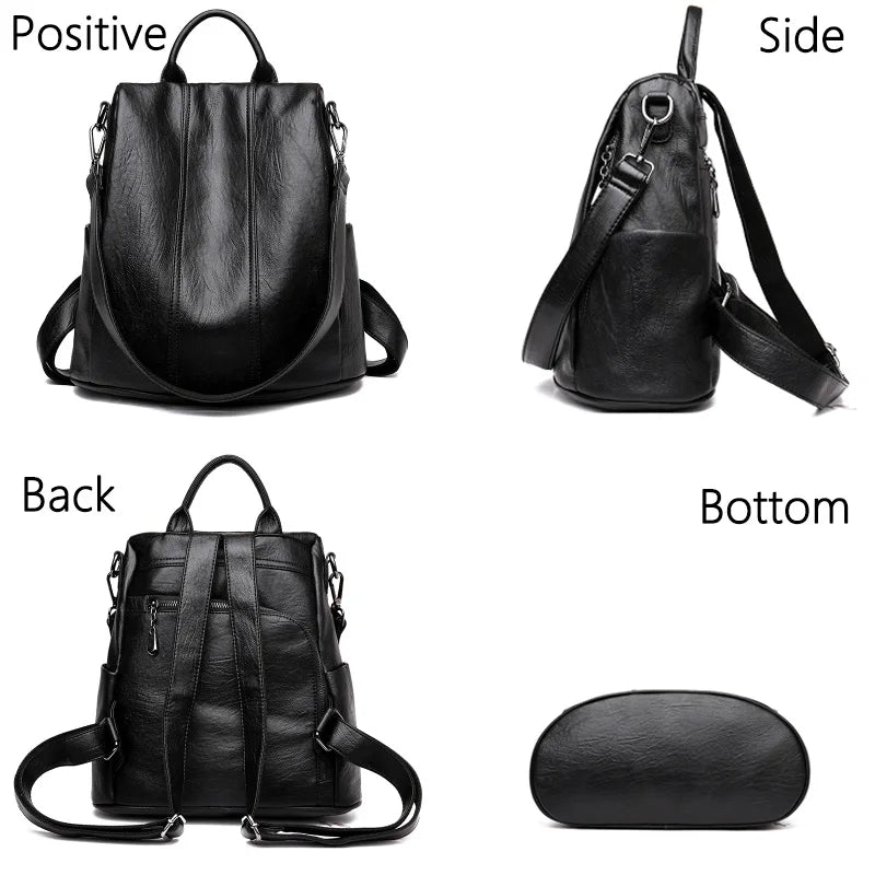 Women's Waterproof Anti Theft Leather Backpack 2024 Girls Shoulder Bags Multifunctional Large Capacity Travel Backpacks Mochilas Viralgem Store