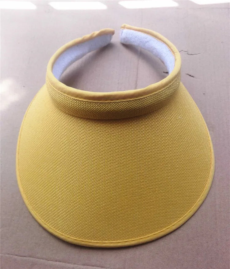 Summer Breathable Straw Sun Hats Topless Empty Sun Visor Cap hat Ladies Adjustable Nature Straw Topless Beach Trip Cap